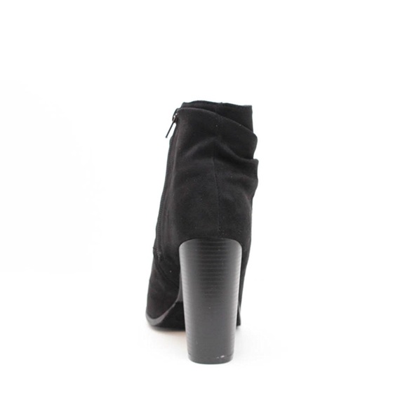 Black Slouchy Peep Toe Bootie - Picture 7 of 8